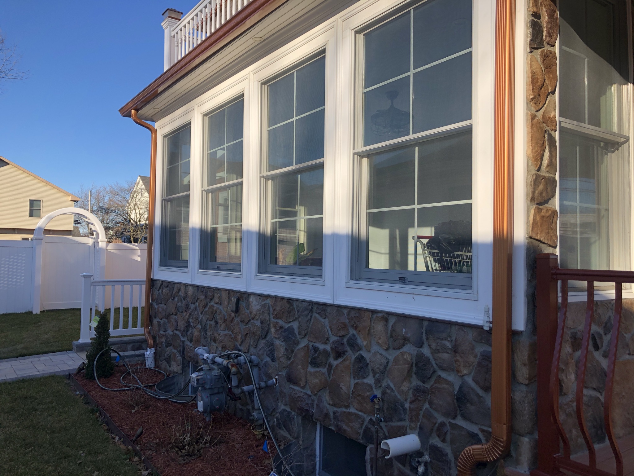 Another stone lined exterior wall